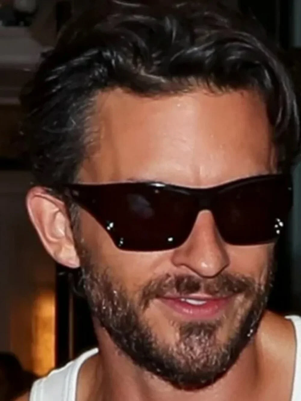 Loewe x PAULA'S IBIZA Men Sunglasses Black Smoke Wraparound LW40143U 01A